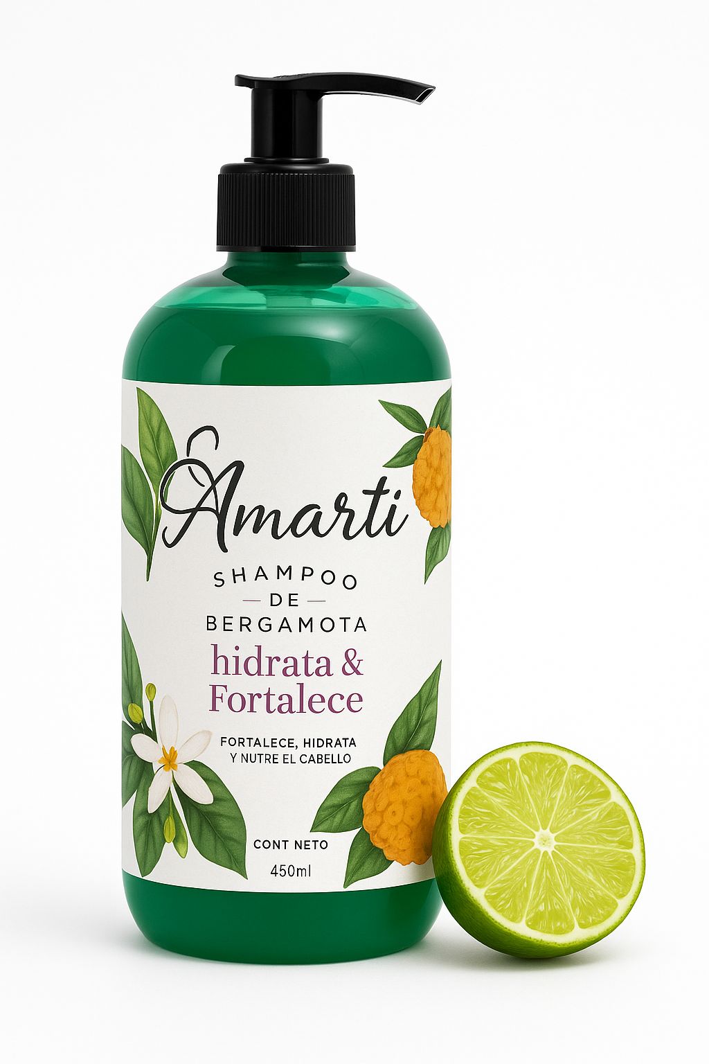 Shampoo de Bergamota AMARTI Anti-Caída y Estimulante de Crecimiento | Fortalecimiento