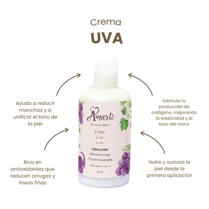Crema Facial Antioxidante de Aceite de Uvas AMARTI | Astringente para Piel Grasa