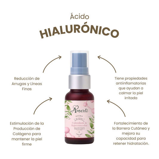 Suero Facial de Ácido Hialurónico AMARTI | Hidratación Profunda y Efecto Relleno Anti-Edad