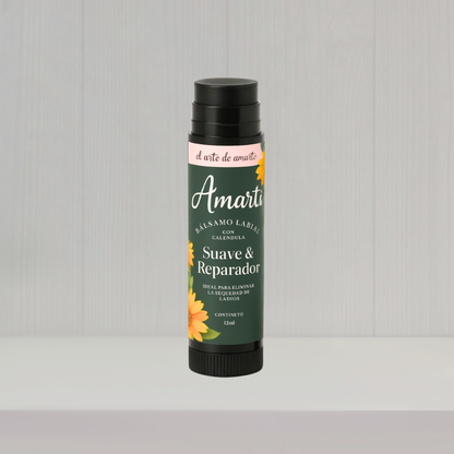 Bálsamo Labial Reparador de Caléndula AMARTI| Reparador, Suavizante, 100% Natural, Alivia Labios Agrietados y Resecos