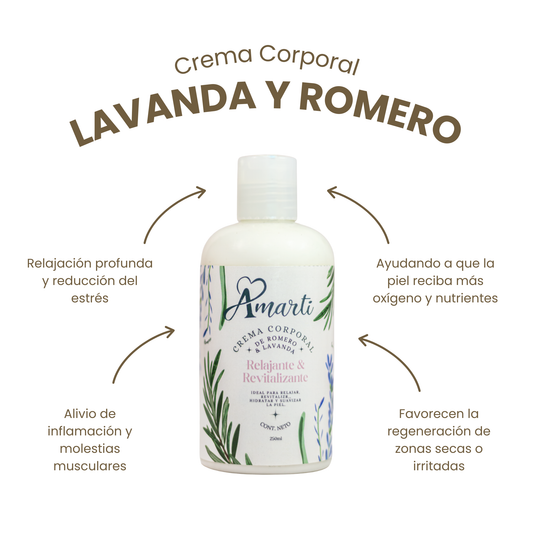 Crema Corporal Relajante de Lavanda y Romero AMARTI | Hidratación y Bienestar