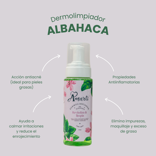 Espuma Limpiadora Facial de Albahaca AMARTI | Purificante para Piel Grasa y Acné