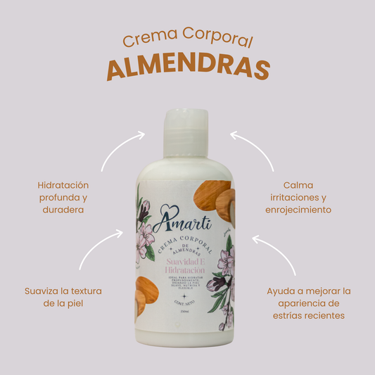 Crema Corporal de Almendras AMARTI | Hidratación Profunda y Elasticidad para Piel Seca